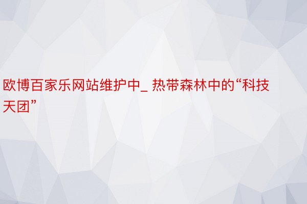 欧博百家乐网站维护中_ 热带森林中的“科技天团”
