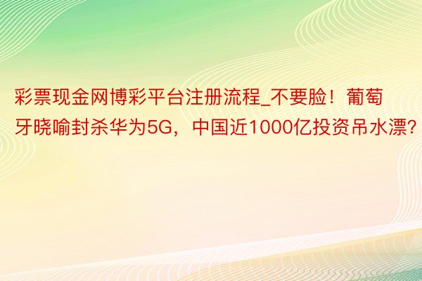 彩票现金网博彩平台注册流程_不要脸！葡萄牙晓喻封杀华为5G，中国近1000亿投资吊水漂？